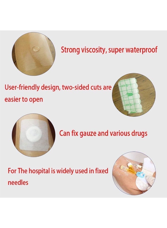 FDTY ضمادة جروح لاصقة شفافة مقاومة للماء 10 قطع ضمادات طبية ملصقة قابلة للتصرف معقمة للجروح الناتجة عن الاستلقاء طعوم مقاومة للماء للجروح، لاصقة ذاتية مضادة للحساسية - Image 3