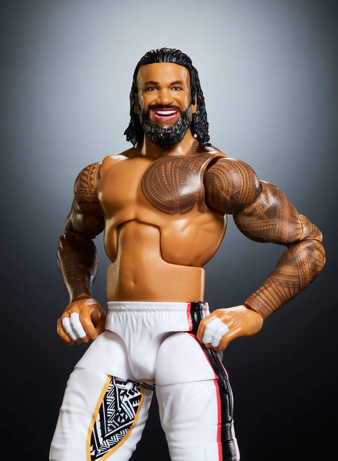 WWE Mattel WWE Elite Action Figure & Accessories, Series #126 Set, 6-inch Collectible Jimmy Uso with 25 Articulation Points & Swappable Hands​ - Image 3