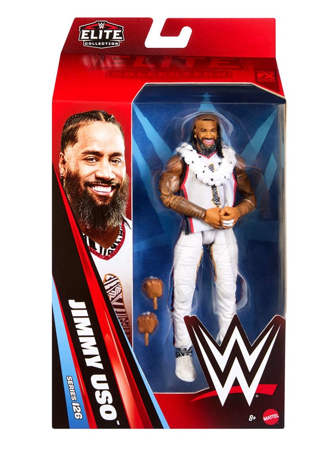 WWE Mattel WWE Elite Action Figure & Accessories, Series #126 Set, 6-inch Collectible Jimmy Uso with 25 Articulation Points & Swappable Hands​ - Image 2