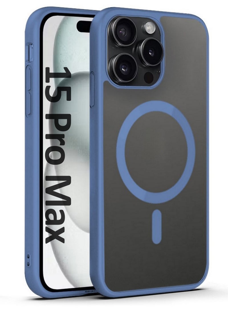 CATANES Magnetic Slim Protective Case for iPhone 15 Pro Max - with Wireless Charging Support - Light Blue - Image 1