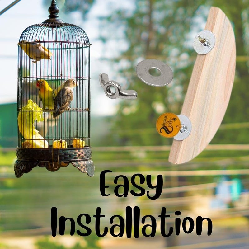 Sage Square منصة خشبية طبيعية شبه 8.5 بوصة - مكان مثالي وملعب لصديقك ذو الريش، يعزز الرفاهية البدنية والعقلية، ويخلق موطنًا طبيعيًا لطائرك المحبوب - Image 4