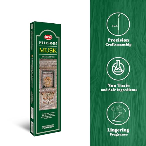 Hem Precious Musk Incense Sticks | Agarbatti with Rich Musk Fragrance for Pooja, Sacred Ceremonies & Relaxation | Long-Lasting Aroma for Calm Ambiance | 100g Pack | Approx. 80 Sticks - Image 5