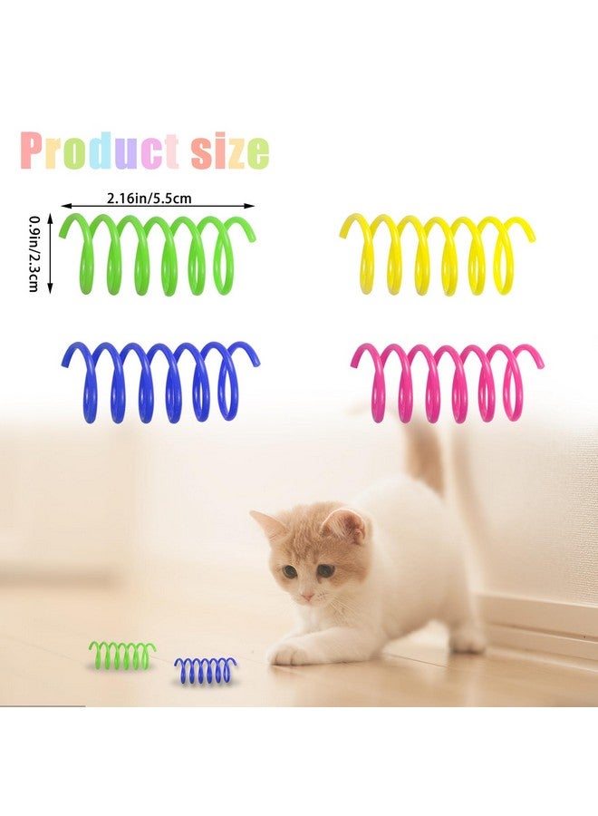 Andiker 12 Pcs Cat Spring Toys, Colorful Soft Sturdy Plastic Cat Spiral Toys with Great Elasticity Funny Interactive Cat Toys for Indoor Cats Kittens to Swat Bite Hunt (12 Pcs) - Image 2