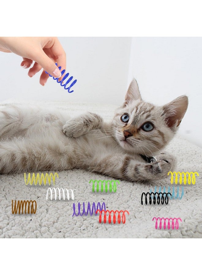 Andiker 12 Pcs Cat Spring Toys, Colorful Soft Sturdy Plastic Cat Spiral Toys with Great Elasticity Funny Interactive Cat Toys for Indoor Cats Kittens to Swat Bite Hunt (12 Pcs) - Image 5