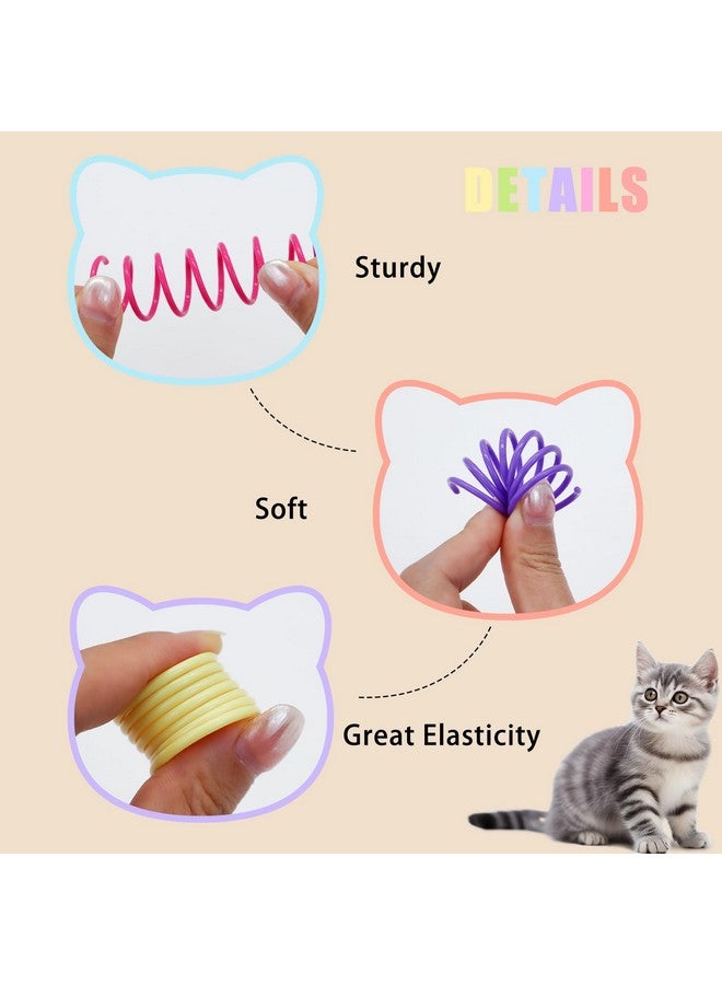 Andiker 12 Pcs Cat Spring Toys, Colorful Soft Sturdy Plastic Cat Spiral Toys with Great Elasticity Funny Interactive Cat Toys for Indoor Cats Kittens to Swat Bite Hunt (12 Pcs) - Image 3
