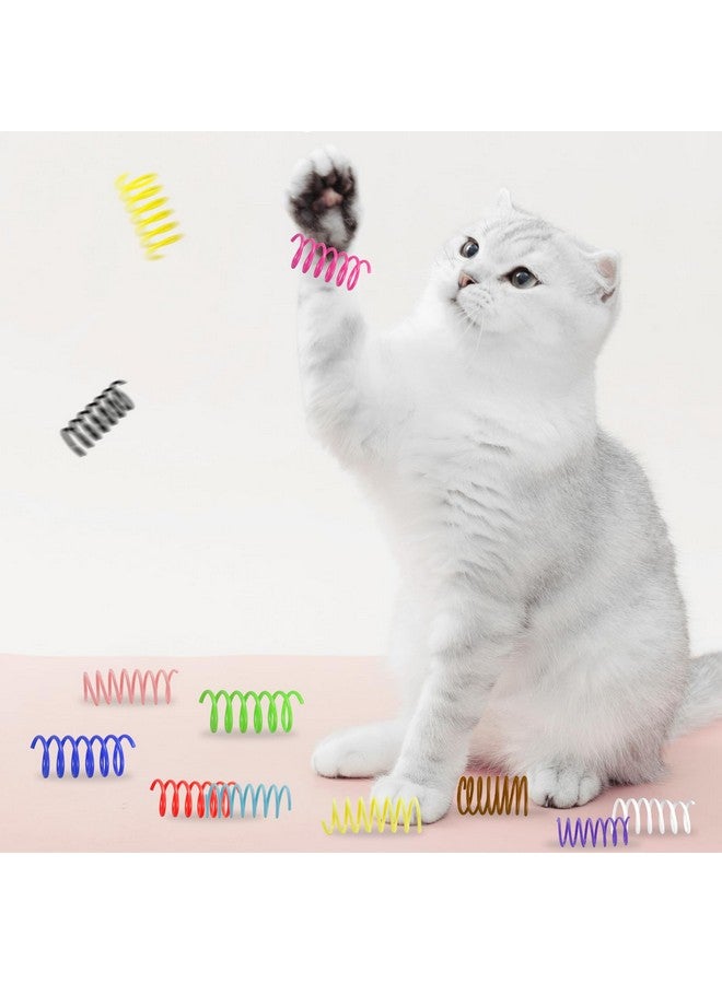 Andiker 12 Pcs Cat Spring Toys, Colorful Soft Sturdy Plastic Cat Spiral Toys with Great Elasticity Funny Interactive Cat Toys for Indoor Cats Kittens to Swat Bite Hunt (12 Pcs) - Image 4