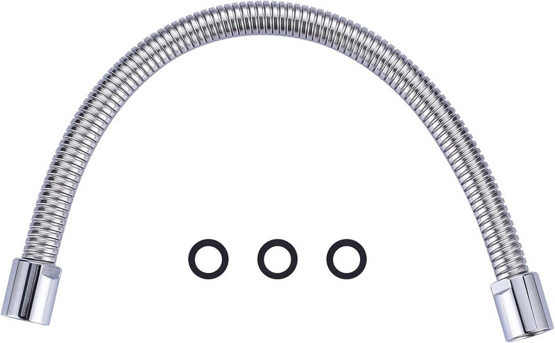 IVIGA 18.5" Commercial Sink Faucet Sprayer Hose, Pre-rinse Sprayer Hose for Commercial Kitchen Sink Faucet, 18.5 Inch Stainless Steel Flexible Hose Replacement Kit for Restaurant Industrial Dishwasher - Image 1