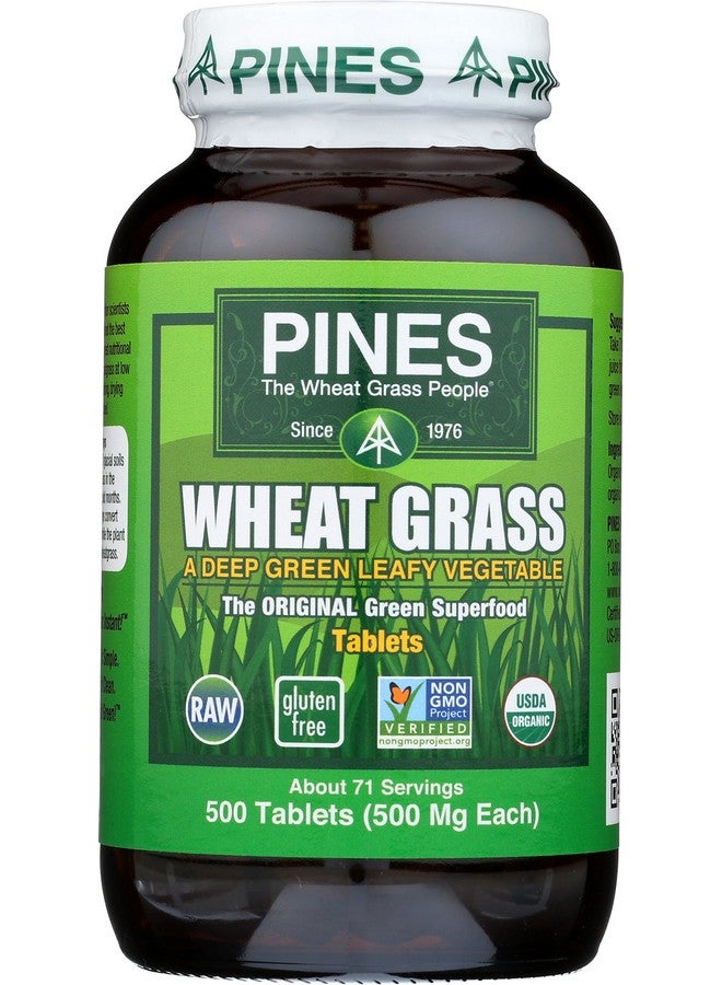 Pines Organic Wheat Grass, 500 Count Tablets - Image 1