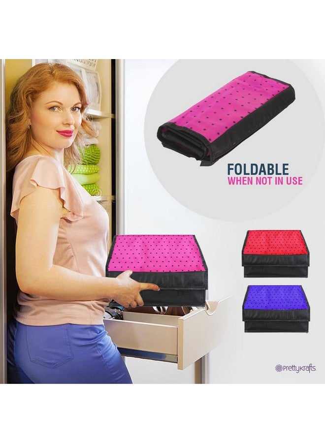 بريتي كرافتس منظم الملابس الداخلية القماشي من PrettyKrafts | منظم حمالات الصدر | صندوق تخزين الملابس الداخلية - وردي، ملابس - Image 5