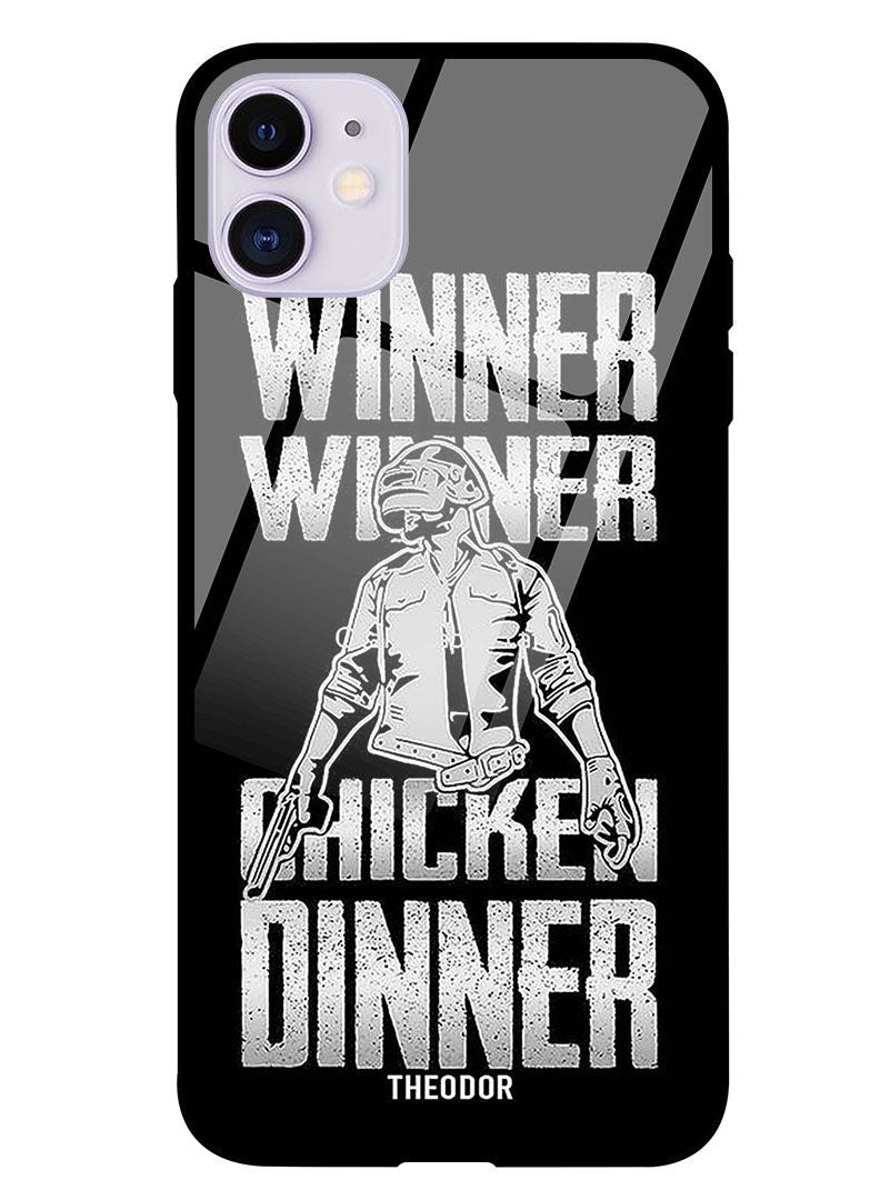 Theodor Protective Tempered Glass Case Cover IPHONE 12 6.1  Winner Winner Chicken Winner - Image 1