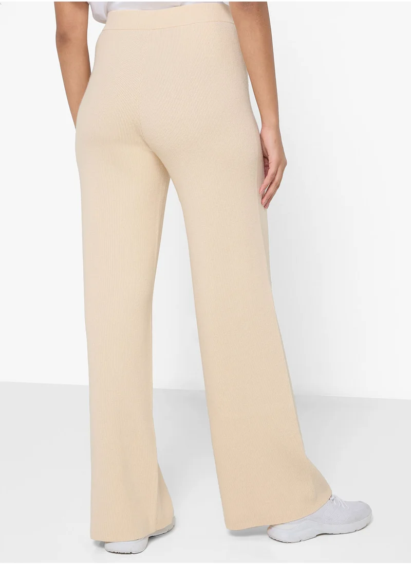 CALVIN KLEIN RIB WIDE LEG PANT