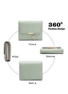 SYOSI Ladies Wallet Leather, Purses for Women, PU Leather Coin Purse, Small Leather Wallet, Wallet Organizer for Girls, Bifold Purses for Women With Coin Zipper Small Purse and 6 Card Slots Green  - Image 4