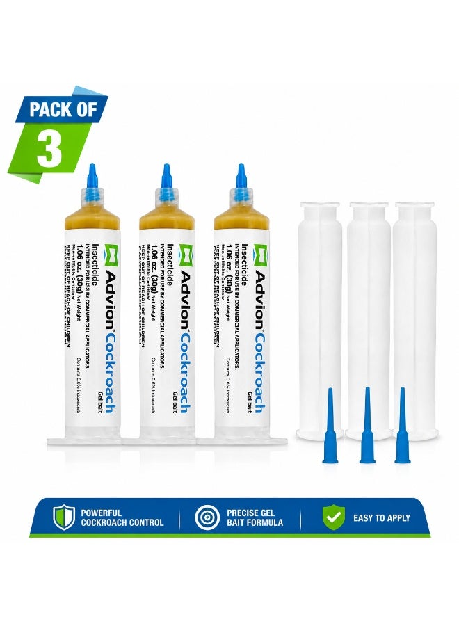 Advion Cockroach Gel Bait (Pack of 3) - Effective Formula for Pest Management and Home Protection - Image 1