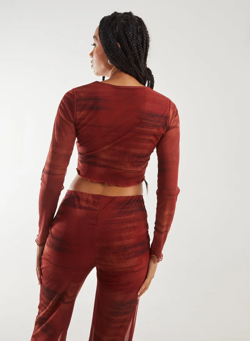 Pink Vanilla Saturn Long Sleeve Letterbox Top