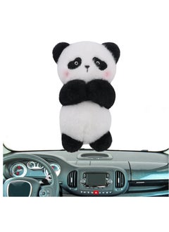 Excefore Wiper Shift Handle Decorative,Cute Bunny and Panda Doll Interior Car Ornaments Gift for Women Girls Auto Interior Accessories, Black Panda  - Image 1