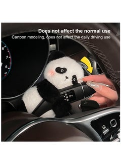 Excefore Wiper Shift Handle Decorative,Cute Bunny and Panda Doll Interior Car Ornaments Gift for Women Girls Auto Interior Accessories, Black Panda  - Image 3
