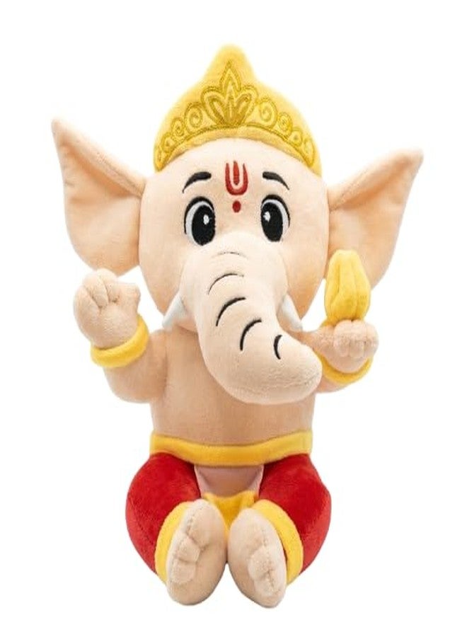 RVA Hindu God Soft Toys for Babies & Children | Devotional Hindu God Ganesha Ganpati Bappa with Modak | Stuffed Toys for Boys & Girls Toy for Car Dashboard, Temple & Gifting (25cm) - Image 1