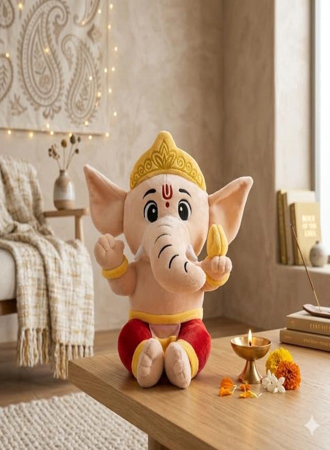 RVA Hindu God Soft Toys for Babies & Children | Devotional Hindu God Ganesha Ganpati Bappa with Modak | Stuffed Toys for Boys & Girls Toy for Car Dashboard, Temple & Gifting (25cm) - Image 2