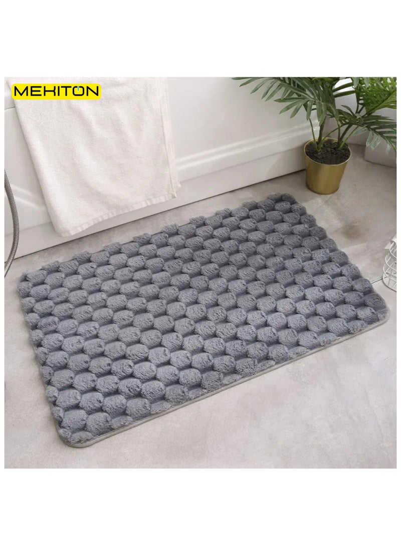 MEKITON - Premium Bathroom and Door Mat – Ultra Absorbent, Non-Slip, Quick Drying, Luxuriously Soft, Perfect for Bathrooms, Kitchens, and Entryways - 75 x 45 cms (Gray) - Bundle. - Image 2