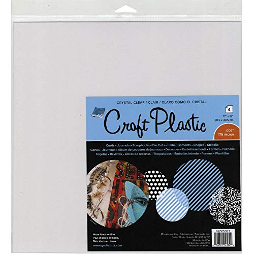 Grafix Craft Plastic Sheets 12"X12" 4/Pkg-Clear .007 - Image 1