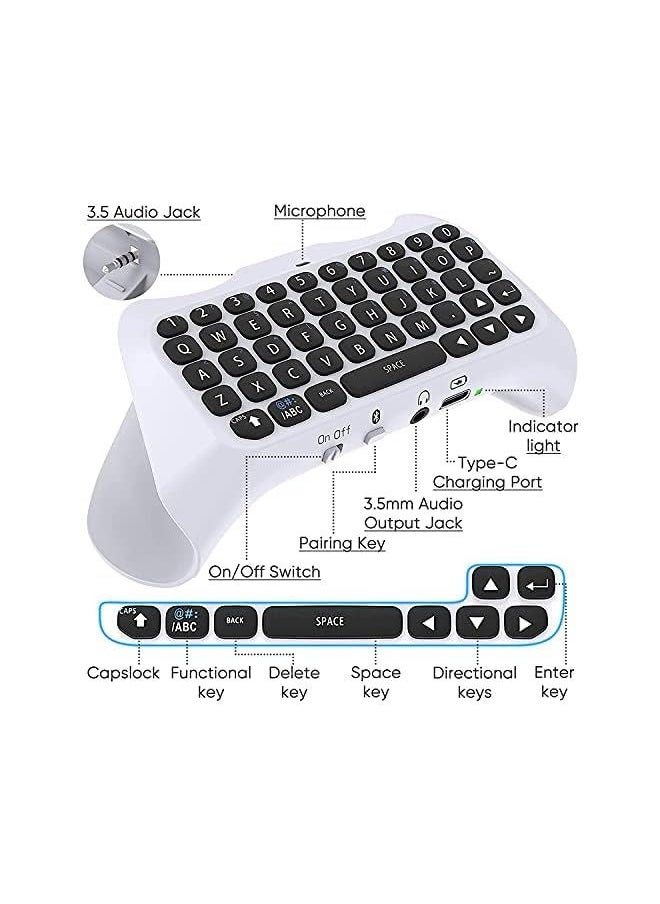 IAF - Wireless Keyboard For Ps5 Controller, Bluetooth 3.0 Mini Portable Gamepad Chatpad With Built-In Speaker & 3.5Mm Audio Jack For Playstation 5 Voice Chat Board For Messaging And Gaming Live Chat - Image 1