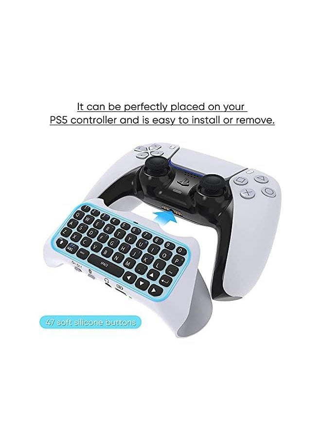 IAF - Wireless Keyboard For Ps5 Controller, Bluetooth 3.0 Mini Portable Gamepad Chatpad With Built-In Speaker & 3.5Mm Audio Jack For Playstation 5 Voice Chat Board For Messaging And Gaming Live Chat - Image 1