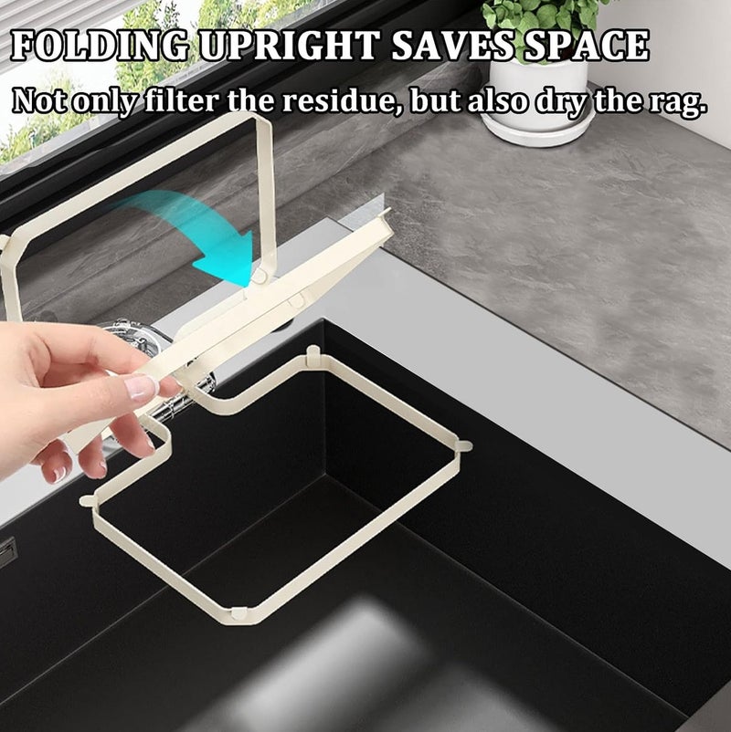 Sthxyfaith Suction Cup Sink Filter Holder with 50 Disposable Drain Nets, Foldable Kitchen Sink Drain Basket for Food Drainage, Anti Clogging Sink Filter - Image 2