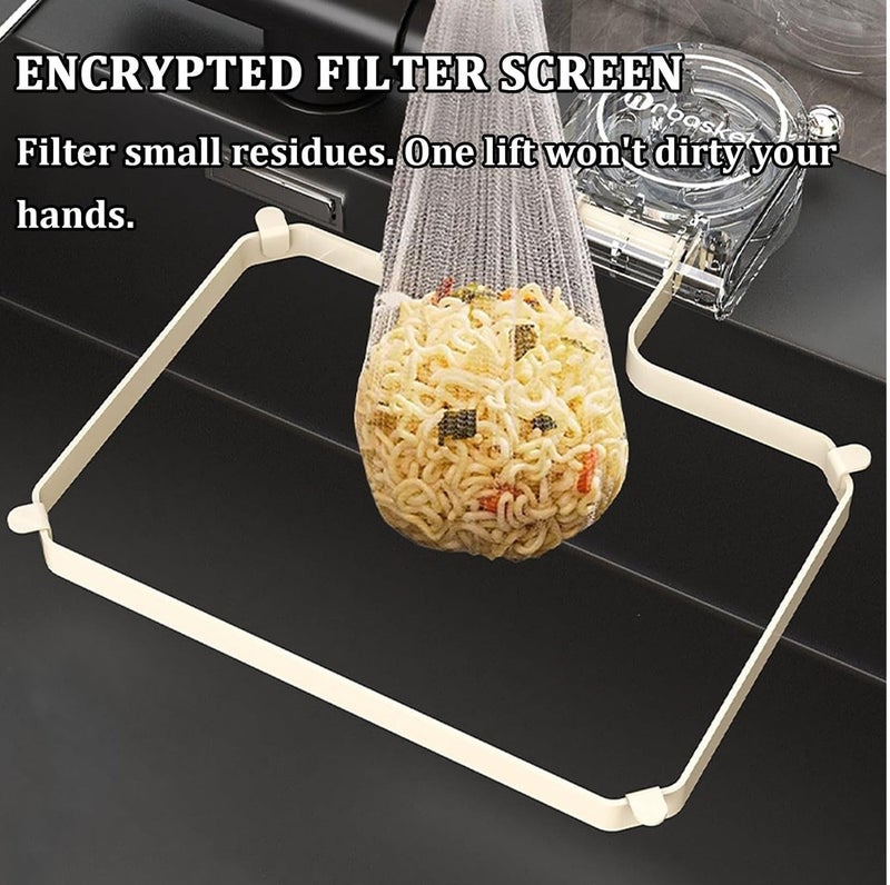 Sthxyfaith Suction Cup Sink Filter Holder with 50 Disposable Drain Nets, Foldable Kitchen Sink Drain Basket for Food Drainage, Anti Clogging Sink Filter - Image 5