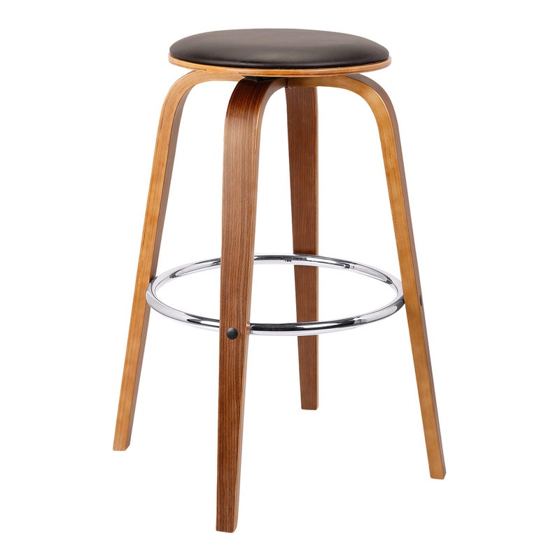 Armen Living Armen Living Harbor MidCentury Swivel Counter Height Backless Barstool BrownWalnut26 Inch 