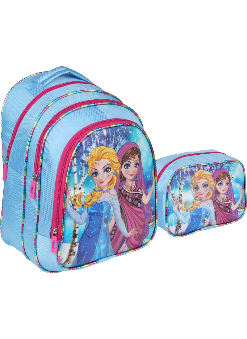 ريلاكسن Blue Frozen Patterned Primary School Bag with Lunch Box 1311-5