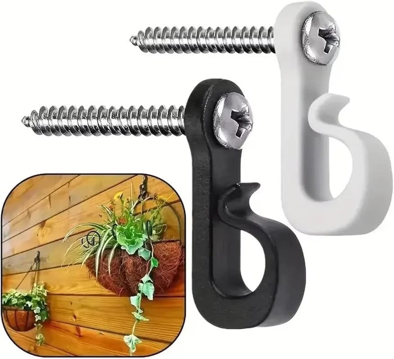 خطافات تعليق الأضواء السوداء 100 قطعة خطافات آمنة للنباتات الداخلية والخارجية ورياح الأجراس - Image 5