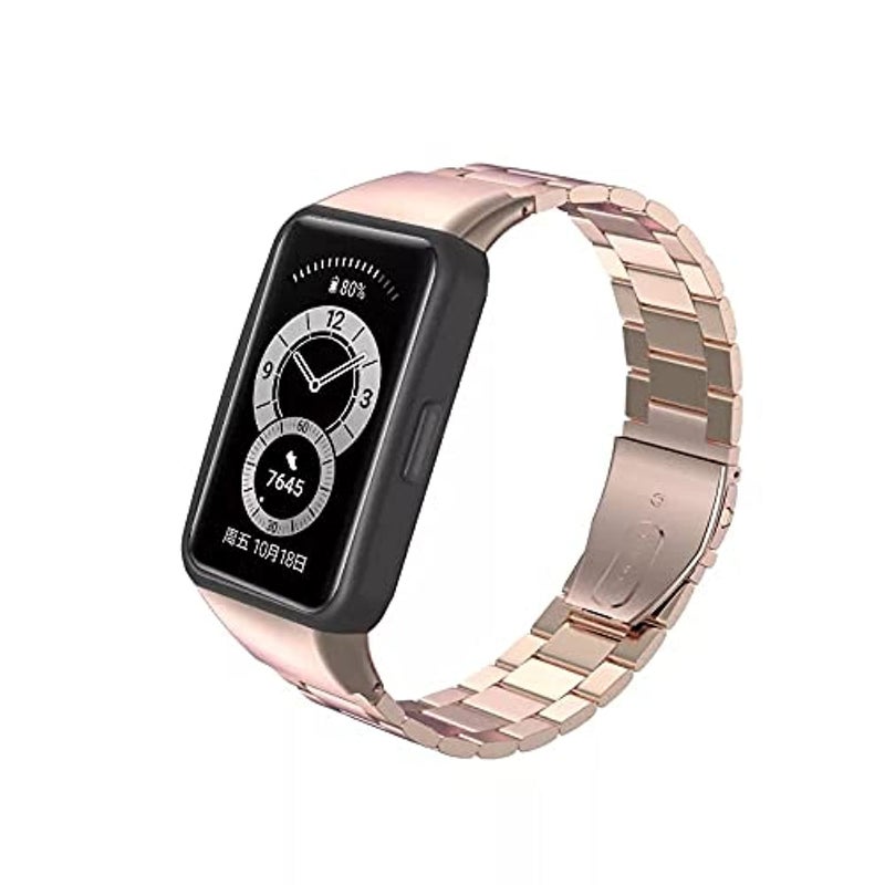 Dado سوار بديل من الفولاذ المقاوم للصدأ متوافق مع هواوي باند 6 - حزام قابل للتعديل بـ 3 خرزات - Image 2