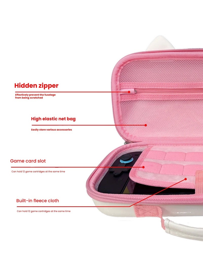 general Nintendo Switch 2 Storage a cute cartoon rabbit-themed soft Case Hard-Shell Dustproof, Shockproof, and Waterproof Protective Case Console and Controller Accessories Compartmentalized Storage Box Portable Gaming Gear Storage Bag - Image 4