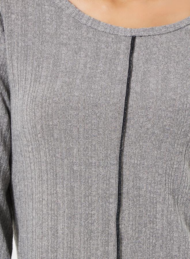 Styli Lettuce Edge Ribbed T-Shirt and Pyjama Set - Image 4