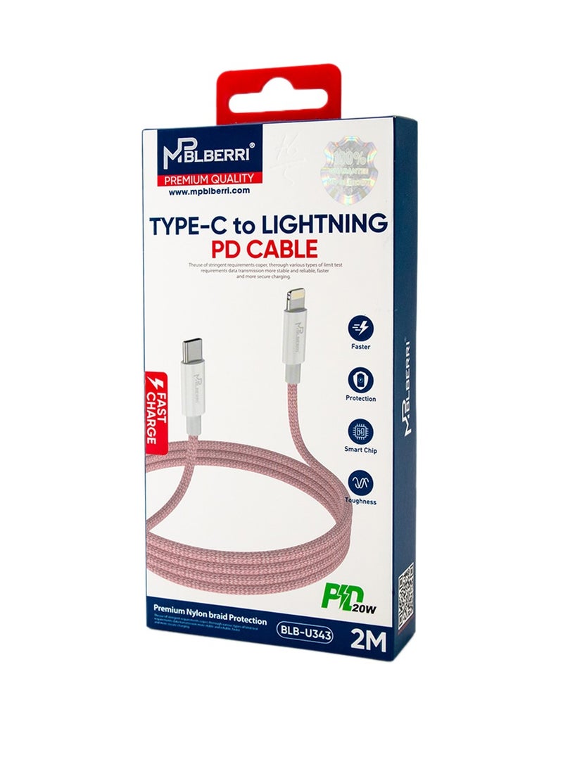 mpBLBERRI Type-C To Lightning PD Cable 2M | mpBLBERRI BLB-U343  - Image 4