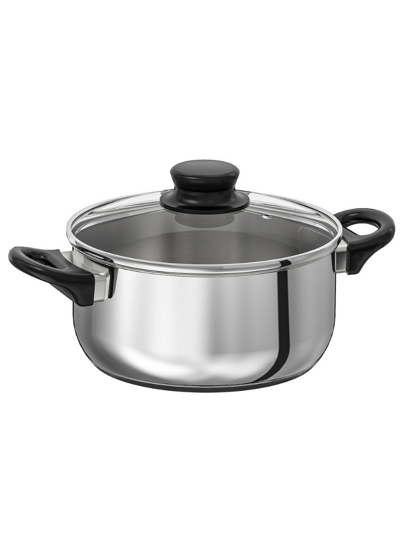 ANNONS Pot with Lid, Glass/Stainless Steel, 2.8 L - Image 1