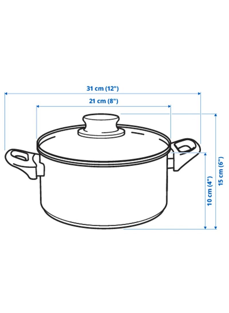 ANNONS Pot with Lid, Glass/Stainless Steel, 2.8 L - Image 5