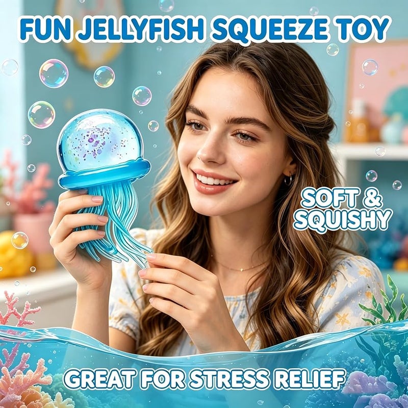 Jellyfish Squeeze Toys, Malt Sugar Balls , Sensory Toy with a Super Solid Squish for Adult, Squishy Ultra Squishy and Moldable Slow Rise (Purple) - Image 4