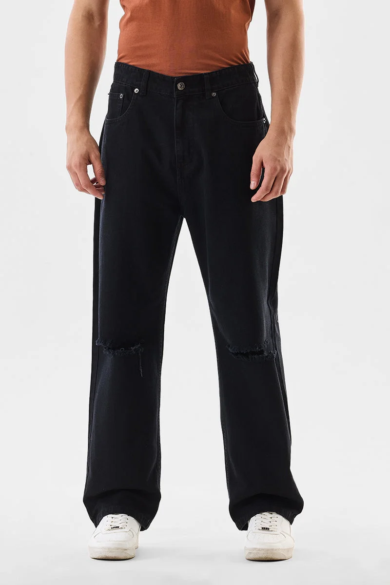 SNITCH  Knee Rip Baggy Jeans for Men | Best Price UAE