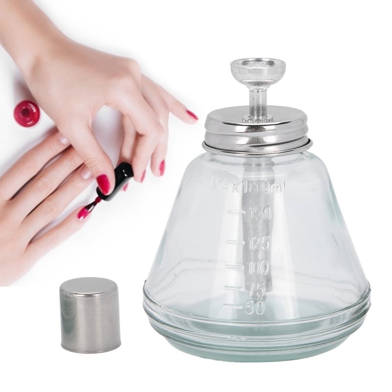 Refillable Pump Bottle: 1Pc Anti-Corrosion Aluminum Core Pump With Scale - Closed Valve Design Anti-Static Liquid Pump Dispenser For Nail Art Salon Home Maintenance - Image 4