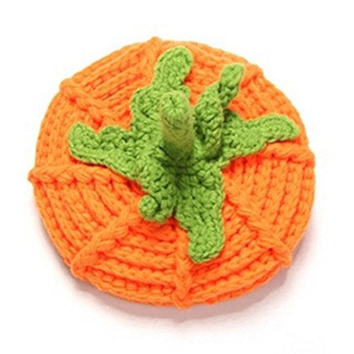Kafeimali Newborn Unisex Baby Boys Girls Beanie Wool Pumpkin Knit Crochet Hats for Halloween Caps Yellow - Image 5