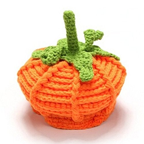 Kafeimali Newborn Unisex Baby Boys Girls Beanie Wool Pumpkin Knit Crochet Hats for Halloween Caps Yellow - Image 4