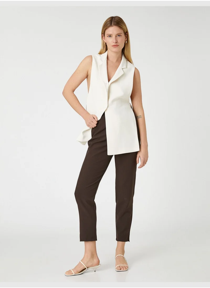 كوتون Slim Leg Stitch Detail Trousers