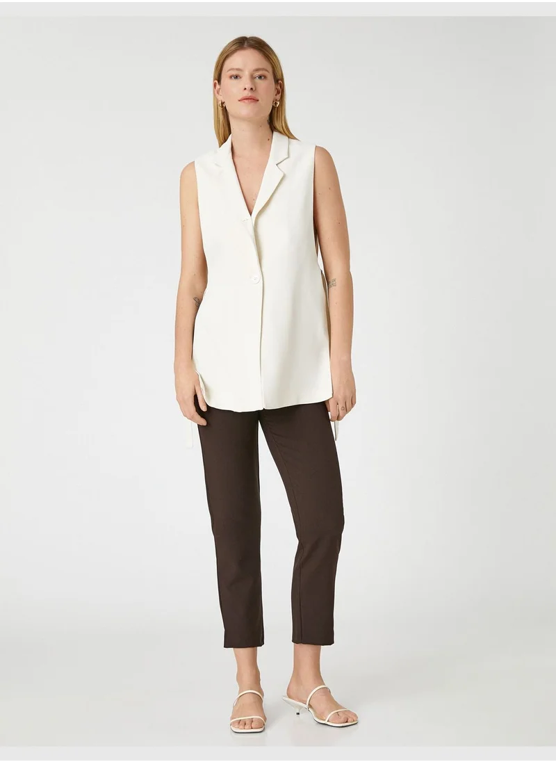 كوتون Slim Leg Stitch Detail Trousers