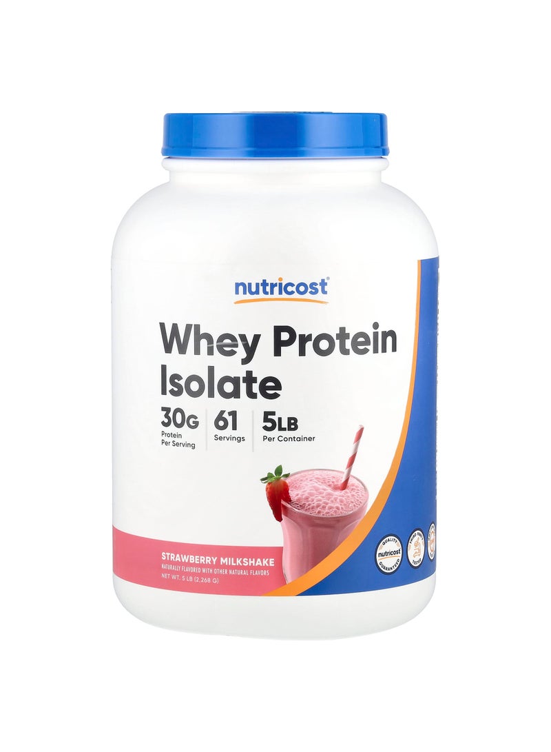 Whey Protein Isolate, Strawberry Milkshake, 5 lb (2,268 g)