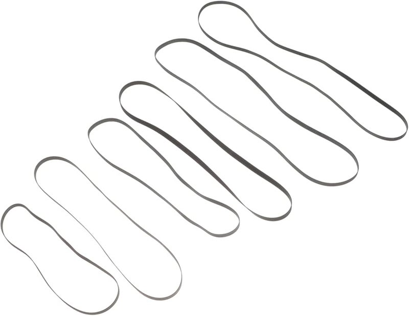 6 قطع حزام سير مطاطي أسود بديل لطاولة الدوران متوافق مع الفونوغرافات ومشغل التسجيلات - Image 2