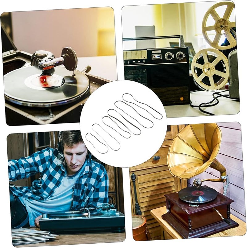 6 قطع حزام سير مطاطي أسود بديل لطاولة الدوران متوافق مع الفونوغرافات ومشغل التسجيلات - Image 5