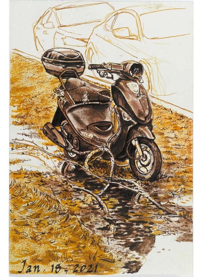 FABER-CASTELL Pitt Artist Pen India ink pen, wallet of 4, dark sepia, Content: S = 0.3 mm, F = 0.5 mm, M = 0.7 mm, B = brush tip - Image 4