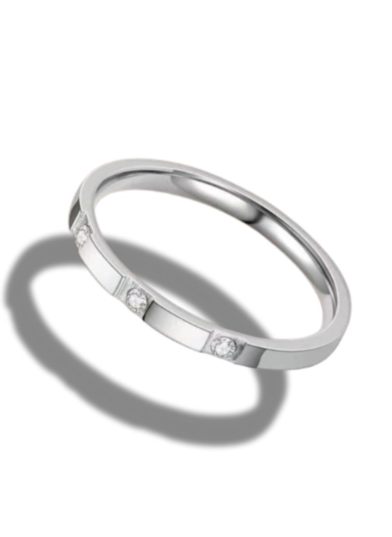Soko Mesh Exquisite Women's Silver Band Diamond Rings - Handcrafted Wedding Band, Luxury Fashion Accessory, Timeless Design, Perfect Gift, Fine Jewelry Collection  - Image 1