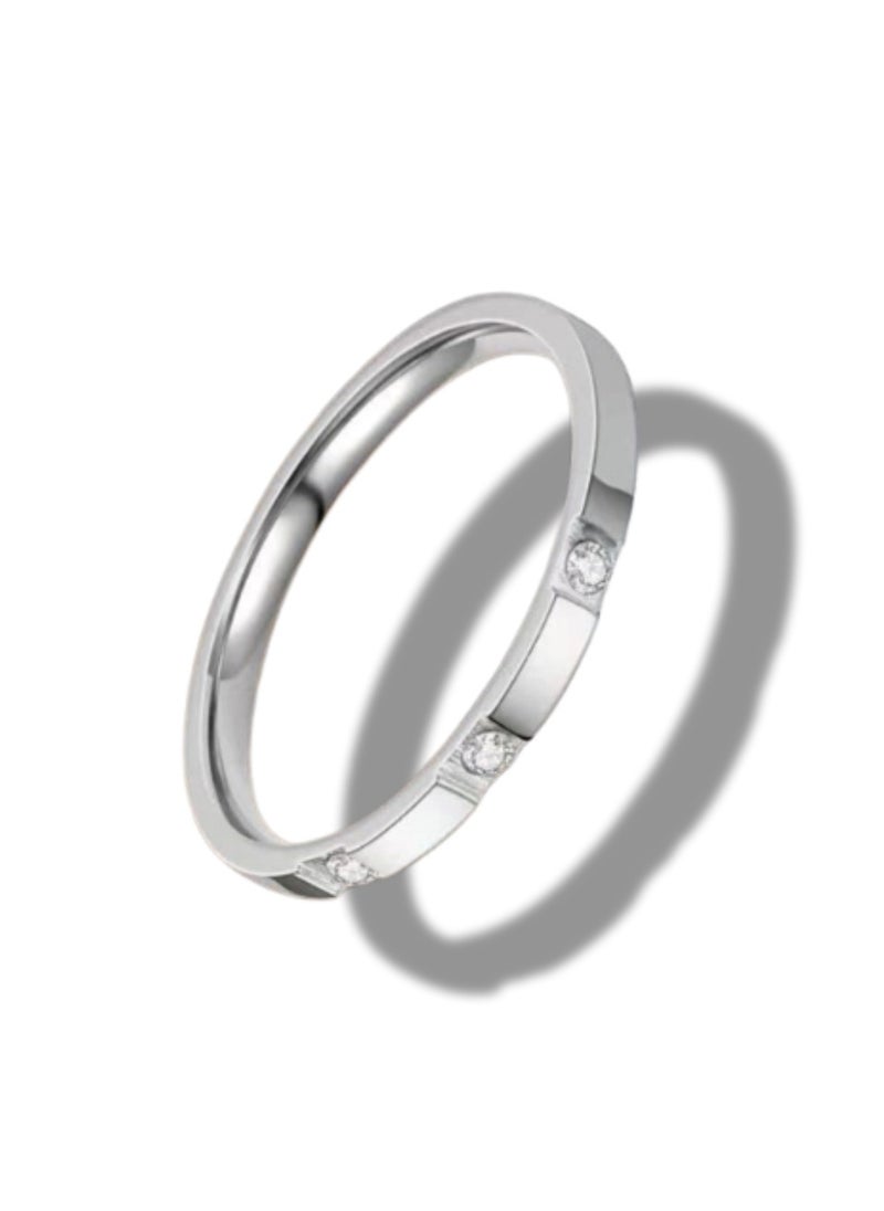 Soko Mesh Exquisite Women's Silver Band Diamond Rings - Handcrafted Wedding Band, Luxury Fashion Accessory, Timeless Design, Perfect Gift, Fine Jewelry Collection  - Image 4